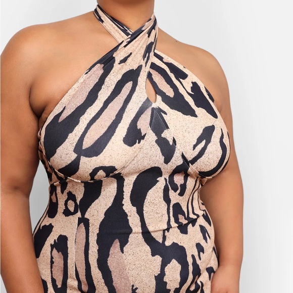 Leopard Halter Maxi Dress - Picture 3 of 3